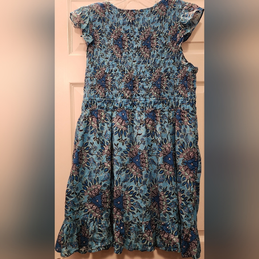 Anthropologie Peregrine Mini Dress • Blue Flutter Sleeves • Sexy V-Neck • XL - Picture 7 of 10